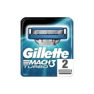Gillette Mach3 Turbo Manual Shaving Razor Blades Cartridge - 2 pcs