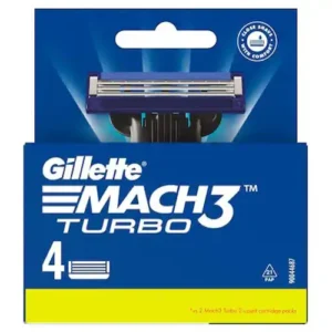 Gillette Mach3 Turbo Manual Shaving Razor Blades Cartridge - 4 pcs